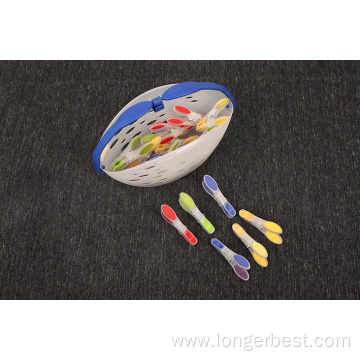 Plactic clothes pegs basket